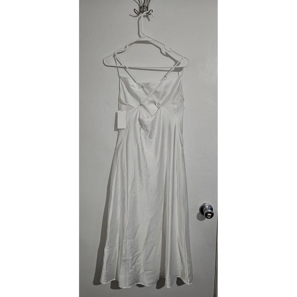 Show Me Your Mumu Verona Cowl Dress‎ Womens Sz XS White Formal Preppy Festive